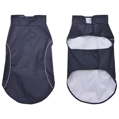 Dog Raincoat with Reflective Strips Polyester Navy Blue L