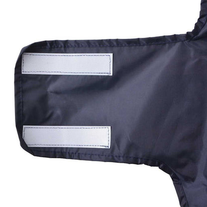 Dog Raincoat with Reflective Strips Polyester Navy Blue XL