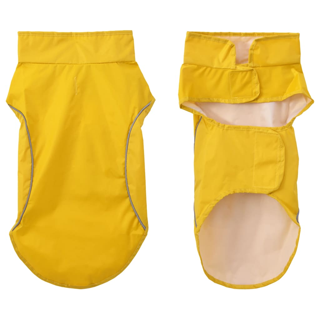Dog Raincoat with Reflective Strips Polyester Yellow XS