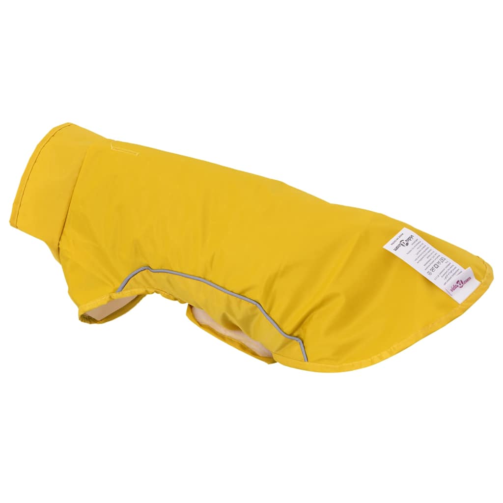 Dog Raincoat with Reflective Strips Polyester Yellow XS