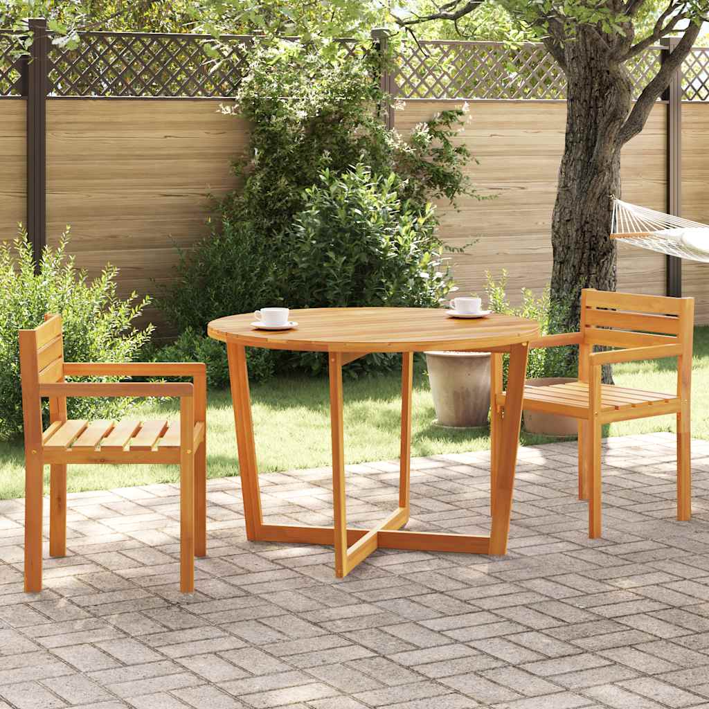 Garden Dining Table Round Ø110x75 cm Solid Wood Acacia