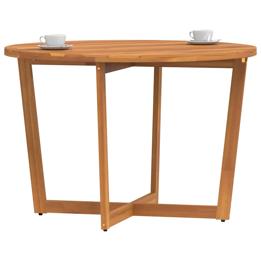 Garden Dining Table Round Ø110x75 cm Solid Wood Acacia