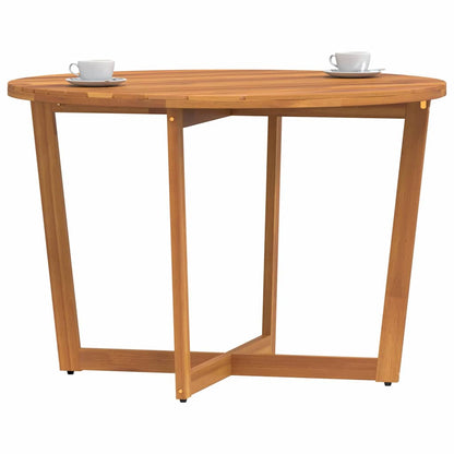 Garden Dining Table Round Ø110x75 cm Solid Wood Acacia