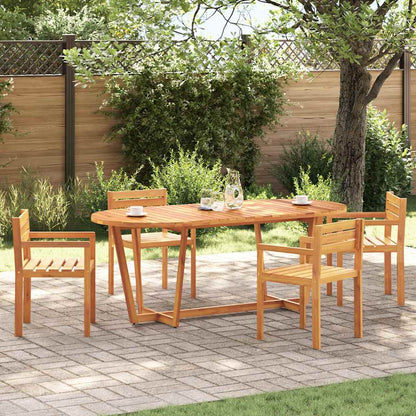 Garden Dining Table Oval 200x90x75 cm Solid Wood Acacia