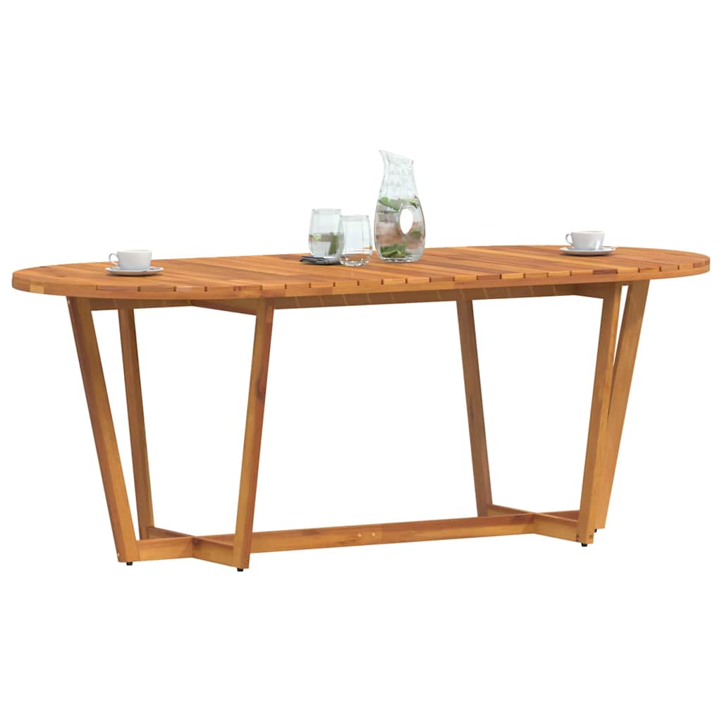 Garden Dining Table Oval 200x90x75 cm Solid Wood Acacia