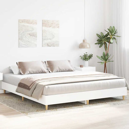 Bed Frame | White | Engineered Wood, Solid Eucalyptus Wood, Plywood