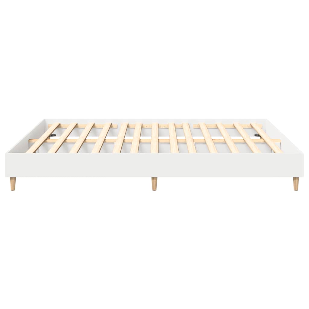 Bed Frame | White | Engineered Wood, Solid Eucalyptus Wood, Plywood