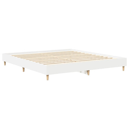 Bed Frame | White | Engineered Wood, Solid Eucalyptus Wood, Plywood