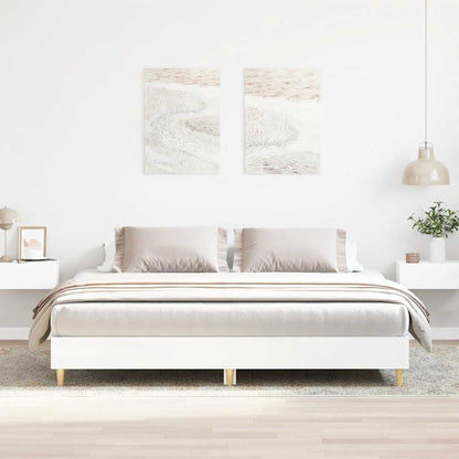 Bed Frame | White | Engineered Wood, Solid Eucalyptus Wood, Plywood