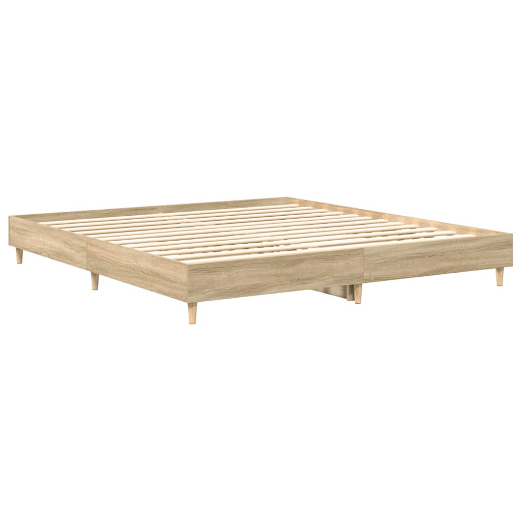 Bed Frame | Sonoma oak | Engineered wood, solid eucalyptus wood | Double