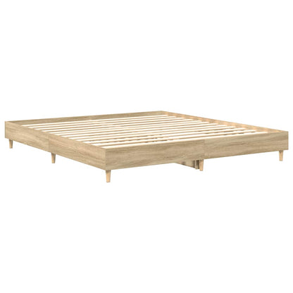 Bed Frame | Sonoma oak | Engineered wood, solid eucalyptus wood | Double
