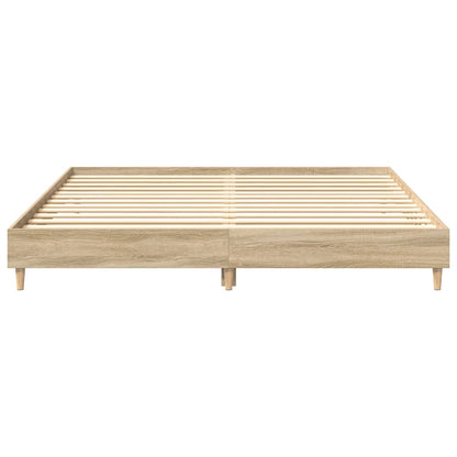 Bed Frame | Sonoma oak | Engineered wood, solid eucalyptus wood | Double