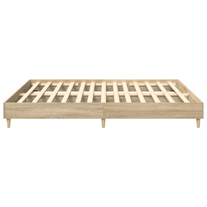 Bed Frame | Sonoma oak | Engineered wood, solid eucalyptus wood | Double