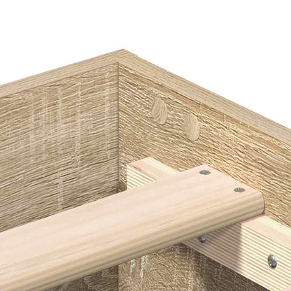 Bed Frame | Sonoma oak | Engineered wood, solid eucalyptus wood | Double