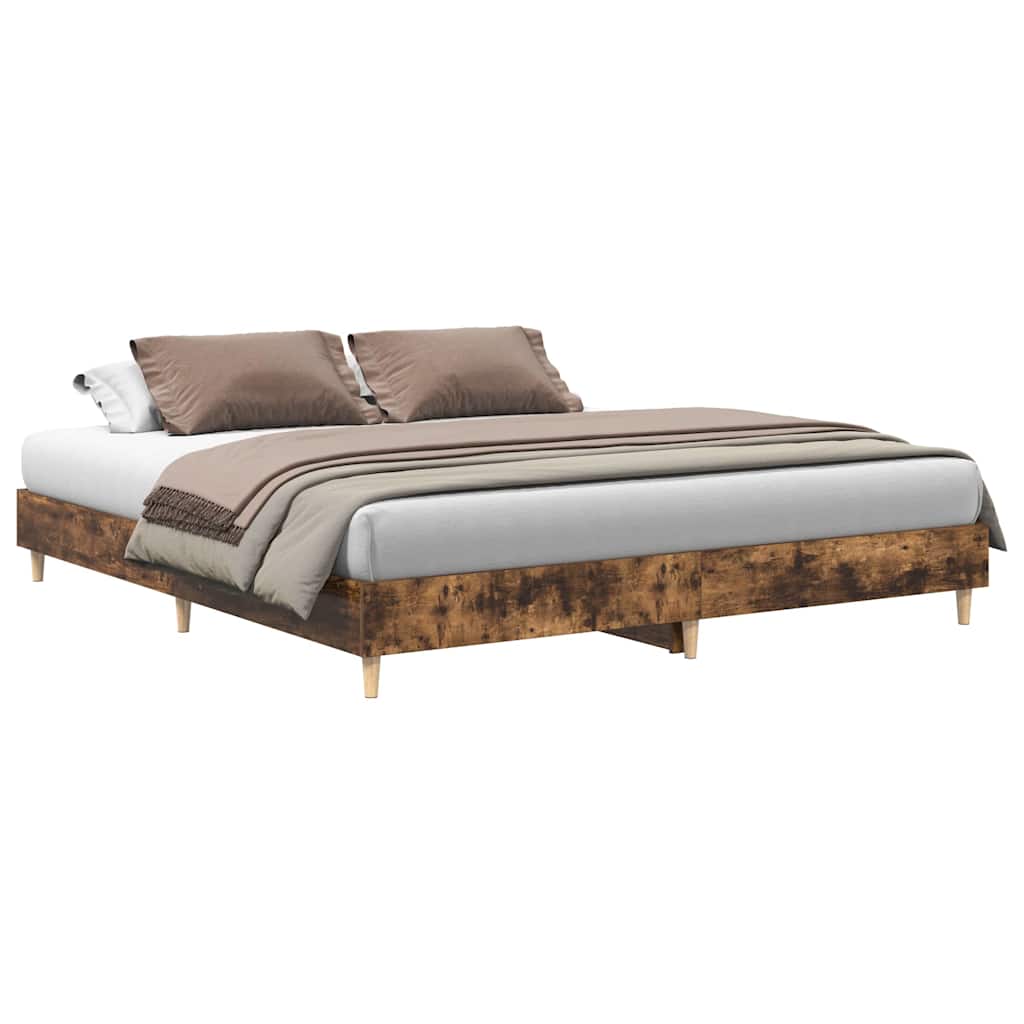 Bed Frame | Smoked Oak | Engineered wood | Large |  Durable  | Bed Frame