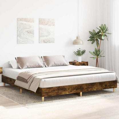 Bed Frame | Smoked Oak | Engineered wood | Large |  Durable  | Bed Frame
