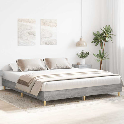 Bed Frame | Grey Sonoma | Engineered wood, Solid eucalyptus wood