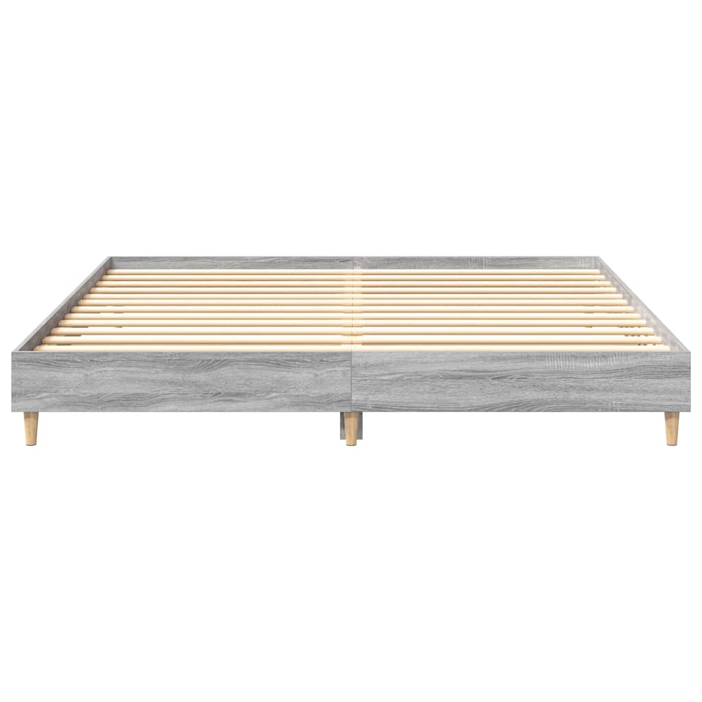 Bed Frame | Grey Sonoma | Engineered wood, Solid eucalyptus wood
