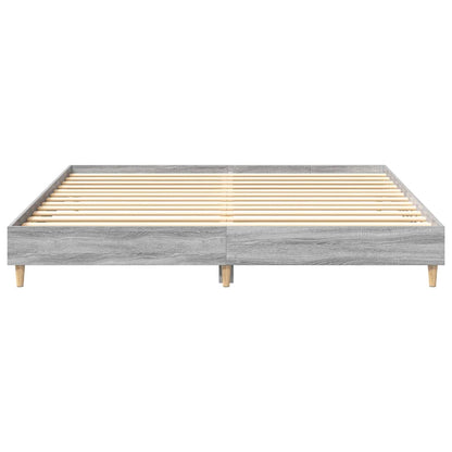 Bed Frame | Grey Sonoma | Engineered wood, Solid eucalyptus wood