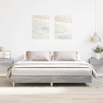 Bed Frame | Grey Sonoma | Engineered wood, Solid eucalyptus wood