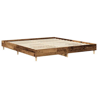 Bed Frame No Mattress Old Wood 200x200 cm Engineered Wood