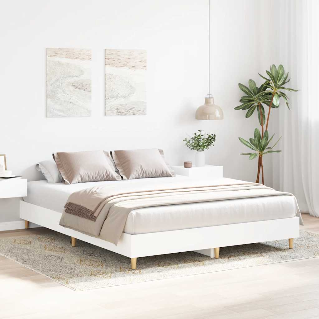 Bed Frame | White | Engineered wood | King | Bed Frame | Rectangular
