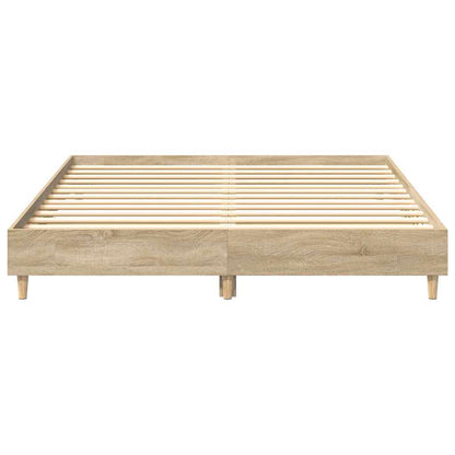 Bed Frame | Sonoma Oak | Engineered wood, Solid eucalyptus wood, Plywood