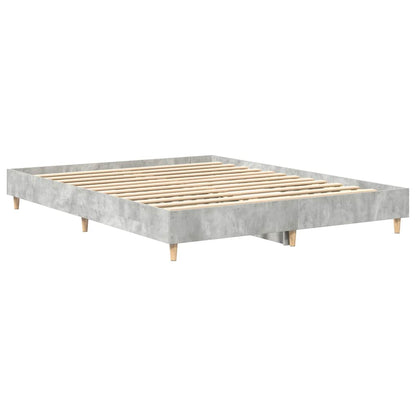 Bed Frame No Mattress Concrete Grey 150x200 cm King Size Engineered Wood