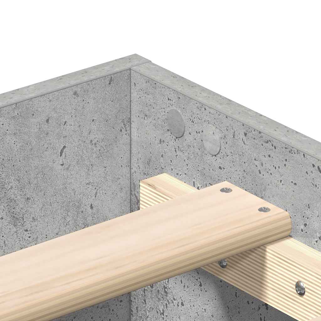 Bed Frame No Mattress Concrete Grey 150x200 cm King Size Engineered Wood
