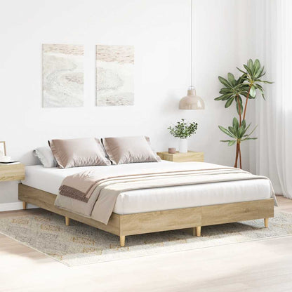 Bed Frame | Sonoma Oak | Engineered Wood | Double Bed | Rectangular