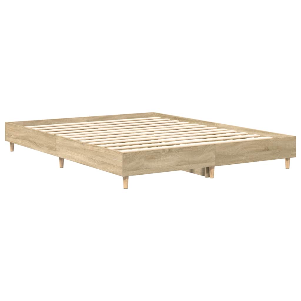 Bed Frame | Sonoma Oak | Engineered Wood | Double Bed | Rectangular