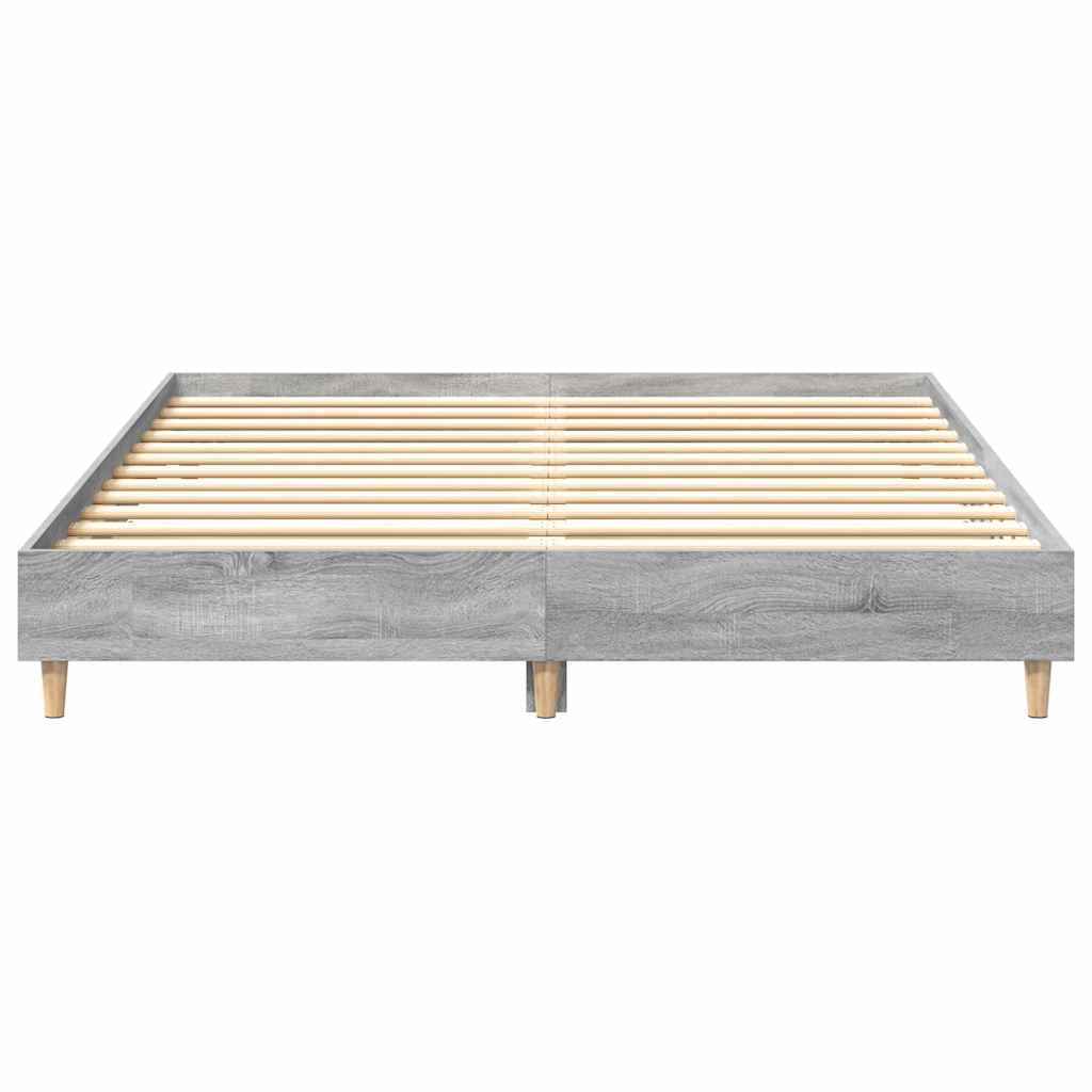 Bed Frame | Grey Sonoma | Engineered wood, solid eucalyptus wood