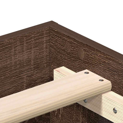 Bed Frame No Mattress Brown Oak 140x200 cm Engineered Wood