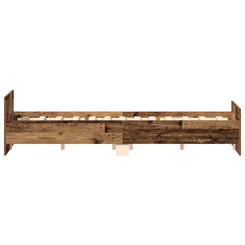Bed Frame | Old wood | Engineered wood, solid pinewood | Double | Durable