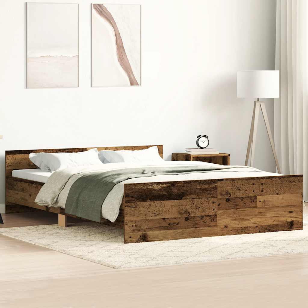 Bed Frame | Old wood | Engineered wood, solid pinewood | Double | Durable