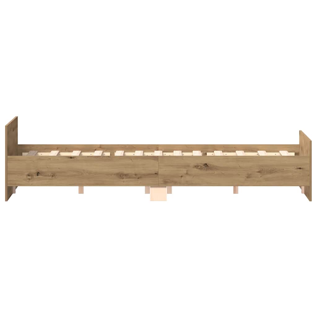 Bed Frame | Artisan Oak | Engineered wood, Solid pinewood | Double
