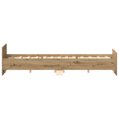Bed Frame | Artisan Oak | Engineered wood, Solid pinewood | Double