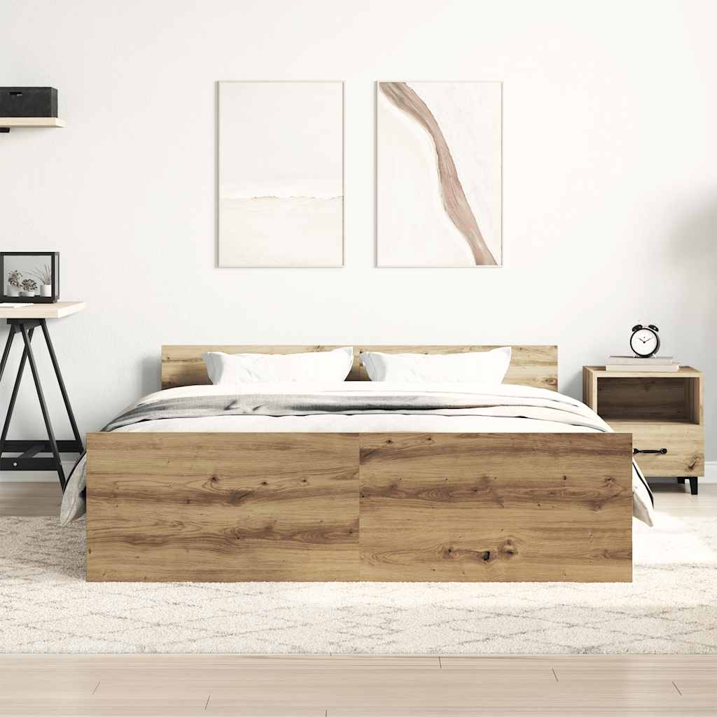 Bed Frame | Artisan oak | Engineered wood, plywood, solid pinewood
