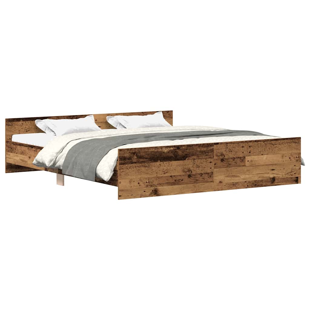 Bed Frame without Mattress Old Wood 160x200cm Engineered Wood