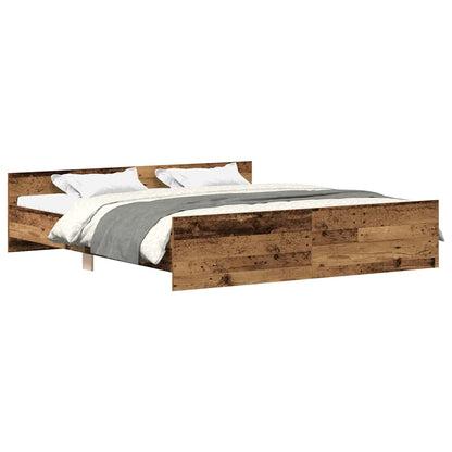 Bed Frame without Mattress Old Wood 160x200cm Engineered Wood