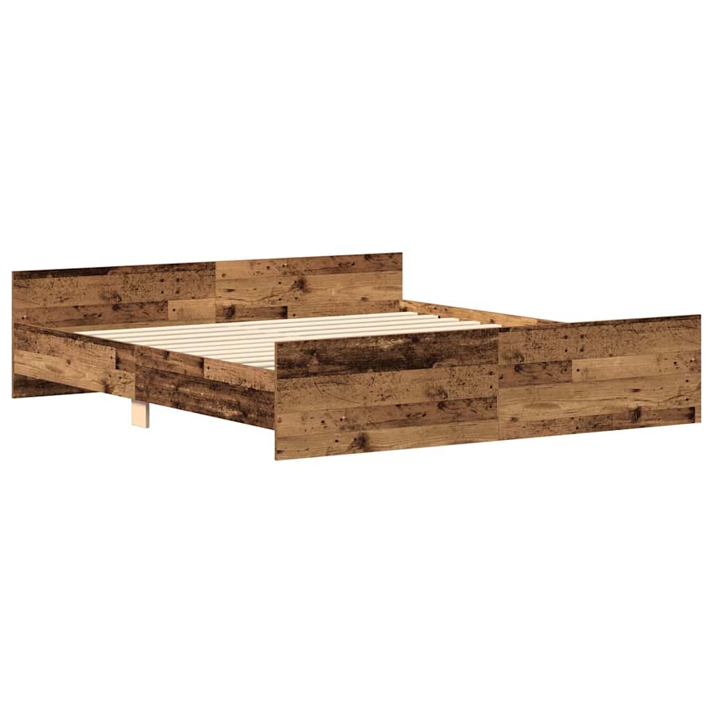 Bed Frame without Mattress Old Wood 160x200cm Engineered Wood