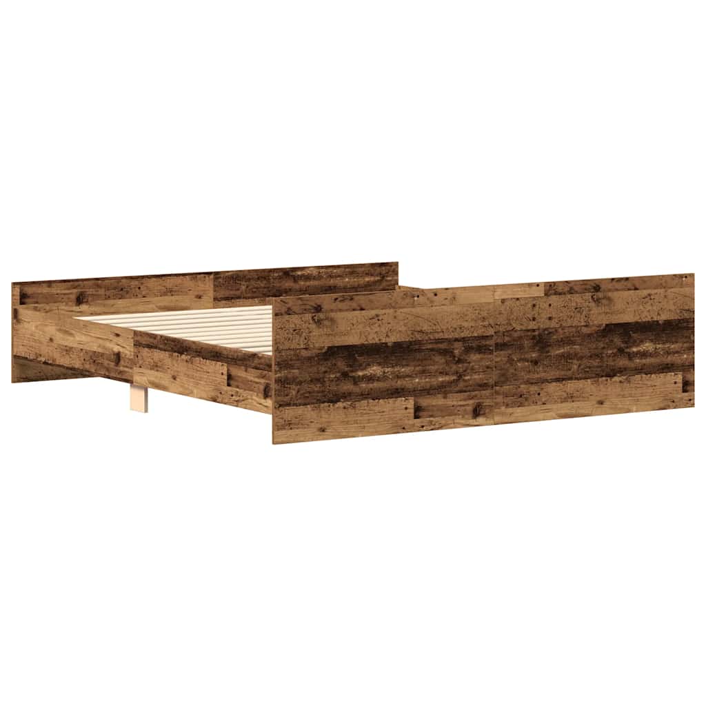 Bed Frame without Mattress Old Wood 160x200cm Engineered Wood