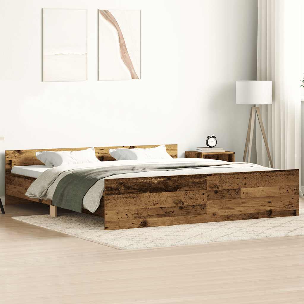 Bed Frame without Mattress Old Wood 160x200cm Engineered Wood