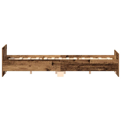 Bed Frame | Old wood | Engineered wood, Solid pine wood, Plywood slats