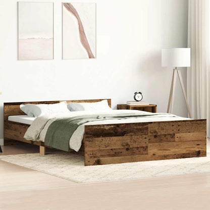 Bed Frame | Old wood | Engineered wood, solid pinewood | Double | Durable