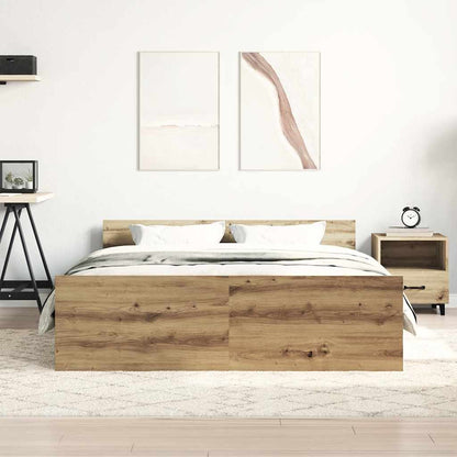 Bed Frame | Artisan Oak | Engineered wood, Solid Pinewood, Plywood Slats