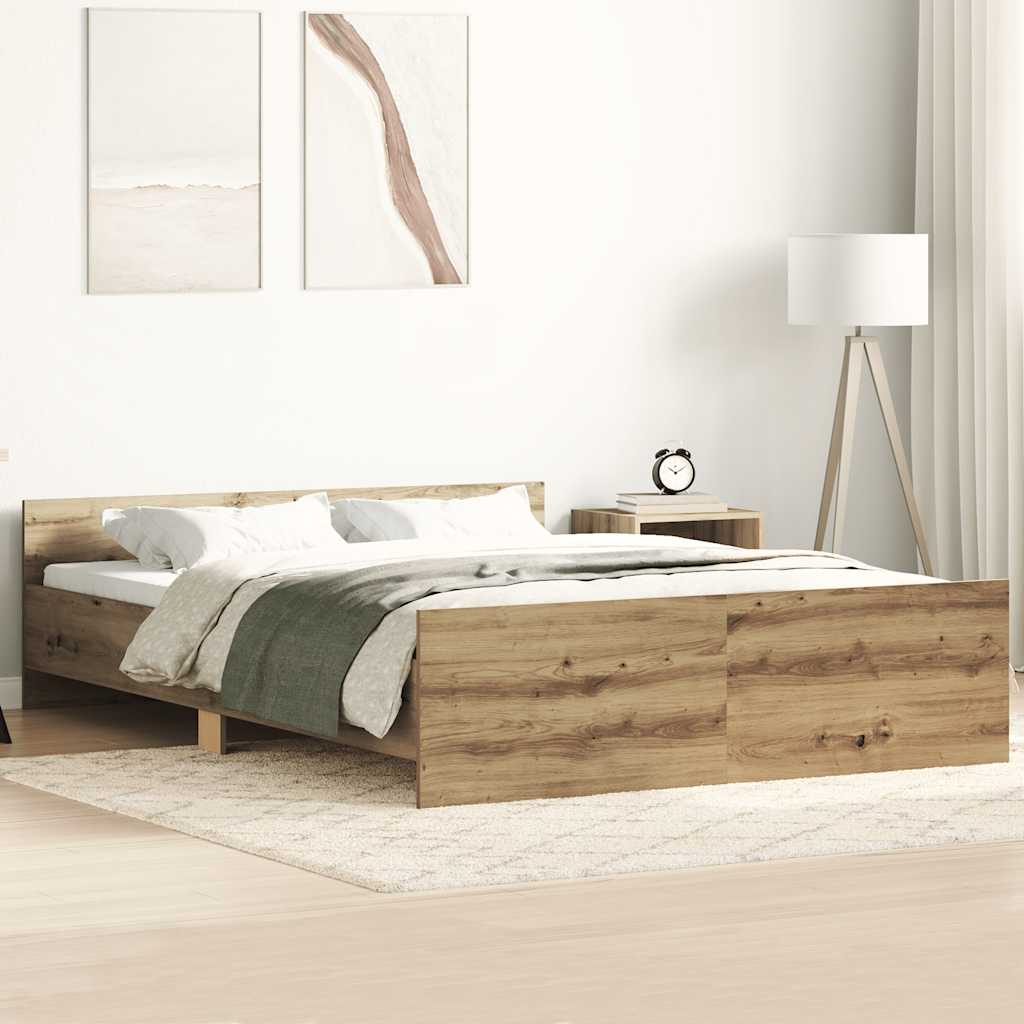 Bed Frame | Artisan Oak | Engineered wood, Solid Pinewood, Plywood Slats