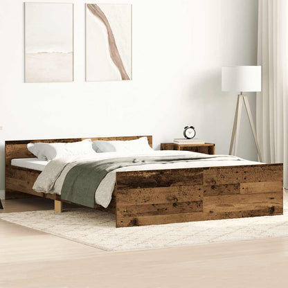 Bed Frame | Old wood | Engineered wood, solid pinewood, plywood | Double
