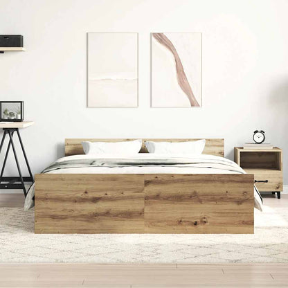 Bed Frame | Artisan Oak | Engineered Wood, Solid Pinewood, Plywood