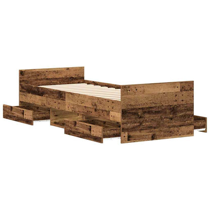 Bed Frame | Old wood | Engineered wood, solid pinewood, plywood | Single